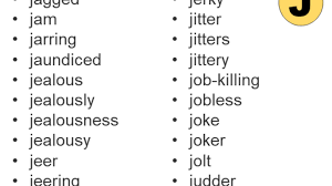 Here's a list of words that begin with jo of all different lengths. Negative Words That Start With J English Vocabs