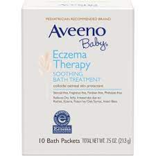 Strengthens the skin's moisture barrier for prevention and protection against dryness and eczema. Aveeno Baby Eczema Therapy Soothing Bath Treatment With Natural Oatmeal 10 Ea Pack Of 3 Walmart Com Walmart Com
