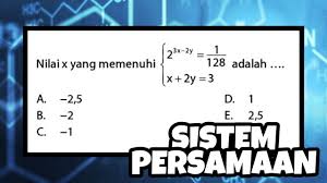 Misalnya kita akan menentukan nilai x atau y. Mencari Nilai X Dan Y Pada Persamaan Linear Dua Variabel Youtube
