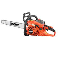First, put the chainsaw on a flat surface and remove the guard bar. Echo 18 In 40 2 Cc Gas 2 Stroke Cycle Chainsaw Cs 400 18 The Home Depot