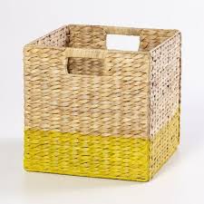 Boite De Rangement En Fibre Naturelle Mixxit Coloris Jaune Boite De Rangement Boite Et Fibre