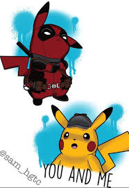 Deadpool Detective Pikachu Pokemon Deadpool Pikachu Cute Pikachu Pikachu Drawing