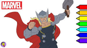 Digital Coloring Of Thor Thor Coloring Book Page Marvel Avengers Coloring Book Page Marvel Superhero Colori Avengers Coloring Superhero Coloring Coloring Books