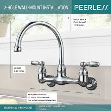 two handle wall mounted kitchen faucet