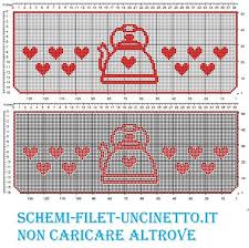 Bordo Per Tenda Teiera E Cuoricini Ponto Cruz Bordado Ponto Cruz Bordado De Cozinha