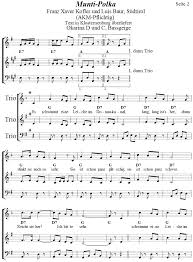 Instrumente wie klavier, akkordeon, trompete, gitarre, trompete, zither, harmonika, steirische, hackbrett. Munti Polka Satz Fur Okarinas Und Begleitinstrumente