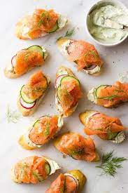 Smoked Salmon And Herb Cheese Crostini Recipe Yummly Recipe Appetizer Recipes Salmon Appetizer Smoked Salmon Appetizer