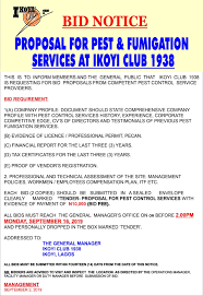 Uk based pest control company in pakistan provides professional pest control and fumigation services. Bid Notice Proposal For Pest And Fumigation Services At Ikoyi Club 1938 Ikoyi Club 1938