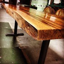 Live Edge Tables I Made For Green Bench Brewing Company In St Petersburg Florida Solid Wood Furniture Live Edge Table Steel Furniture