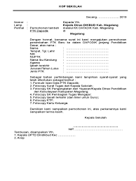 Contoh surat pengantar dari kepala sekolah untuk pengajuan nuptk. Surat Permohonan Tambah Ptk Ke Dapodik Dan Surat Tugas
