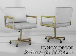 Task chair offers comfort and complements a contemporary look Second Life Marketplace Fancy Decor White Gold Office Chair