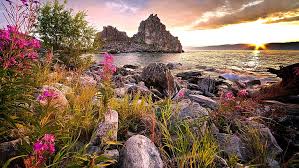 It is located in the inuvik region of the northwest territories, canada and is the fourth largest island in the archipelago. Hd Wallpaper Olkhon Island Bank Lakeside Wildflower Lake Baikal Russia Wallpaper Flare