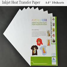 A4 10pcs Inkjet Heat Transfer Printing Paper Light Color Fabric Transfer Paper For Cotton Garment Thermal Transfer Paper Papel Paper For Paper Lightpaper Color Aliexpress