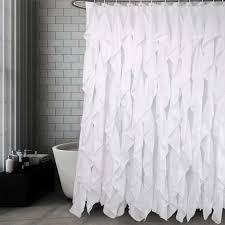 Volens White Ruffle Shower Curtain Ruffle Shower Curtains Cloth Shower Curtain White Ruffle Shower Curtain
