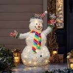 Amazon.com: LuxenHome 3FT Lighted Snowman Outdoor Christmas ...
