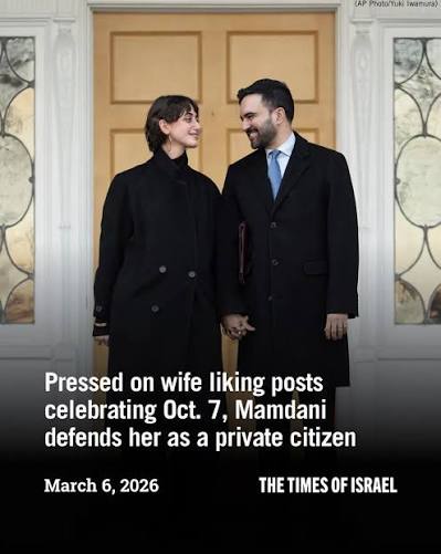 New York City Mayor Zohran Mamdani was asked during a press conference  about a report revealing that his wife had liked social media posts  celebrating Hamas's October 7 attack hours after it