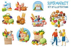 Supermarket Food Vector Illustration Vector Illustration Illustration Supermarket