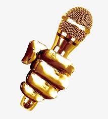 Golden Microphone Music Art Print Karaoke Music Clipart