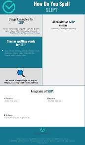 Wow, i haven't seen that term in ages! Correct Spelling For Slip Infographic Spellchecker Net