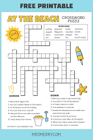 Crossword Puzzles For Kids Summer Activity Mrs Merry Word Puzzles For Kids Crossword Puzzle Printable Crossword Puzzles
