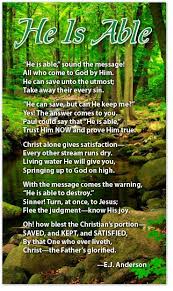 He Is Able He Is Able Christian Poems Inspirational Prayers