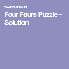Four Fours Puzzle Solution Solutions Puzzle Math Classroom