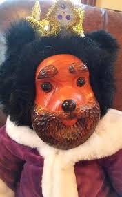 23" Raikes King William Bear by Robert Raikes Wood Face and Feet