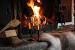 Romantic Winter Cabin Fireplace