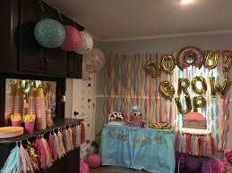 Birthday Party At Home For 1 Year Old Donut Theme Birthday Party For A 1 Year Old Doughnut Party Birthday Party Themes 1st Birthday