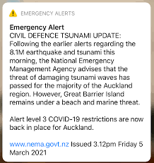 A tsunami warning issued for hawaii has been dropped after an 8.2 magnitude earthquake struck southeast of chignik in. Live Updates March 5 Auckland To Move To Level Two Rest Of Country To Level One At 6am On Sunday The Spinoff