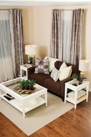 Cream White Living Room Decor With Elegant Brown Sofa Brown Sofa Living Room Brown Living Room Decor Living Room Colors
