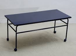 4.5 out of 5 stars. Mid Century Enameled Blue Metal Coffee Table On Wheels Sweden 1960s 90062