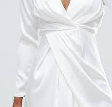 Asos Edition Pleated Plunge Wrap Wedding Dress In Satin Asos Wrap Wedding Dress Satin Trend Dresses
