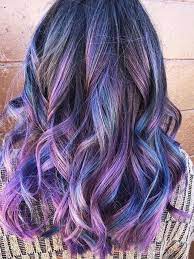 Purple Blue Color Melt Hair Styles Long Hair Styles Overtone Hair