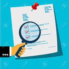 Concepto Del Análisis De Documento Con El Diseño Plano Para La Web, Vector  Ilustraciones Vectoriales, Clip Art Vectorizado Libre De Derechos. Image  55564133.