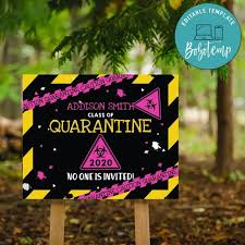 Celebrate your graduate's achievement with a graduation yard sign. Printable Quarantine Graduation Yard Sign For Girl Diy Bobotemp