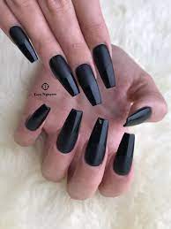 Great savings & free delivery / collection on many items. Black Matte And Glossy Tips By Tom Nguyen Nailstudiobytom Matte Black Nails Matte Nails Design Purple Nail Designs