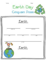 Earth Day Cinquain Poem Cinquain Poems Cinquain Writing Activities