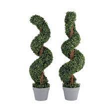 Buxus ball tree is an alternative to the bay tree. Buy Gardenwize Faux Spiral Topiary Tree Pair Artificial Flowers Plants And Trees Argos