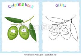 The combo library contains pages of olive color combinations (a.k.a, color schemes and color palettes) for you to choose from. Coloring Book Page For Children With Colorful Olives And Sketch To Color Preschool Education Vector Illustration Kids Canstock