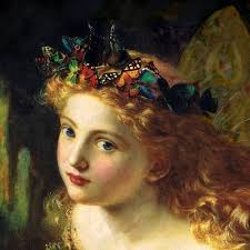 The Queen kisses the sleeping poet Alain Chartier, by English painter  Edmund Leighton (1903). In private collection.