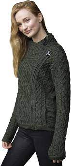 Buy Aran Crafts Womens Irish Cable Knitted Side Zip Cardigan 100 Merino Wool Online In Indonesia B07f8f55gj