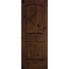 Krosswood Doors 30 In X 80 In Rustic Knotty Alder Arch Top Provincial Stain Left Hand Inswing Wood Single Prehung Front Door Phed Ka 002 26 68 134 Lh Pr Rustic Doors Knotty Alder Wood Hinges