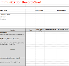 Immunization Record Chart