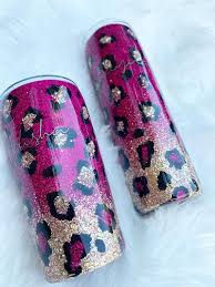 Leopard Print Yeti Glitter Leopard Yeti Tumbler Glitter Leopard Tumbler Pink Leopard Cheetah Tumbler Yeti Tumbler Tumbler Cups Diy Tumbler Designs