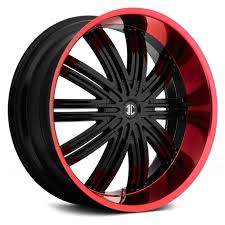 Black And Red Wheels Fiero Number 7 Gloss Black With Red Lip Wheel Rims Truck Rims Rims