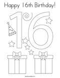 See more ideas about coloring pages, free coloring pages, coloring books. Happy 16th Birthday Coloring Page Twisty Noodle