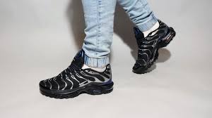 Nike Air Max Plus Black Deep Royal Blue Metallic Cool Grey Cw2646 001 On Feet Youtube