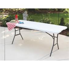 Fold in half table 6 foot. Lifetime 6 Ft X 30 In White Granite Light Commercial Fold In Half Table Hills Flat Lumber