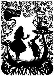 Silhouette Alice In Wonderland Clip Art Black And White Pin On Lampe Abat Jour